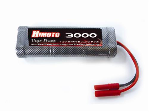 03019B Battery Pack w/Banana Plug (7.2V,3000mAH): E10XB / E10SC / E10XT / E10MT / E10XBL / E10SCL / 